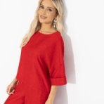 Брючный костюм Энергия цвета (red, 2 в 1). Состав: 65% п/э, 30% вискоза, 5% эластан