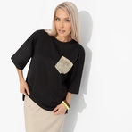 Футболка Красиво живу (чёрная). Состав: 65% п/э, 30% вискоза, 5% стрейч