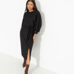 Платье Ты входишь–мода замирает (черное). Состав: 95% полиэстер, 5% эластан