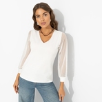 Блуза Попала в сказку (lactic). Состав: 65% п/э, 30% вискоза, 5% стрейч