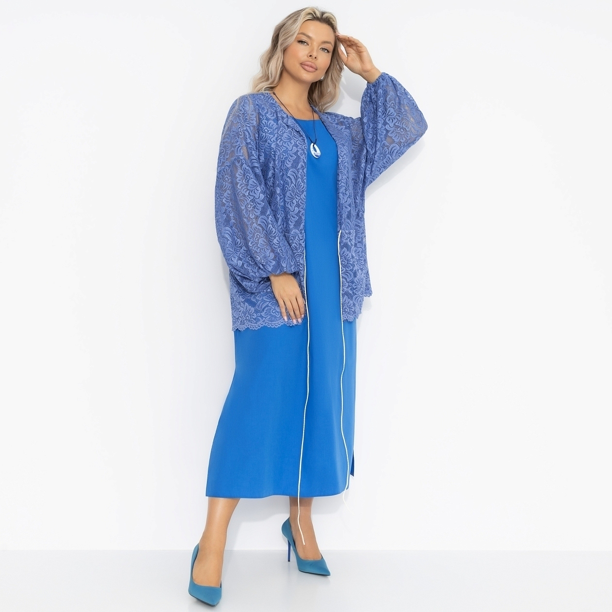 Двойка Цвет нежности (blue, 2 в 1). Состав: 65% п/э, 30% вискоза, 5% эластан