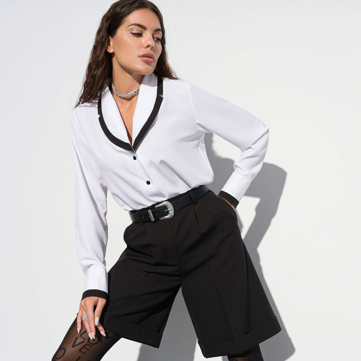 Блуза Стандарт элегантности. Состав: 65% п/э, 30% вискоза, 5% эластан