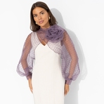 Болеро Деловой взгляд (сиреневое, с брошкой). Состав: 100% полиэстер