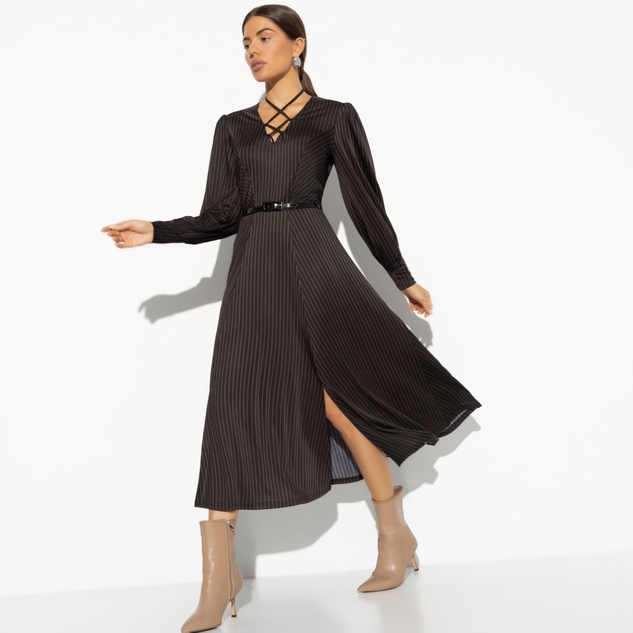 Платье Высокие требования (brown, с ремешком) 