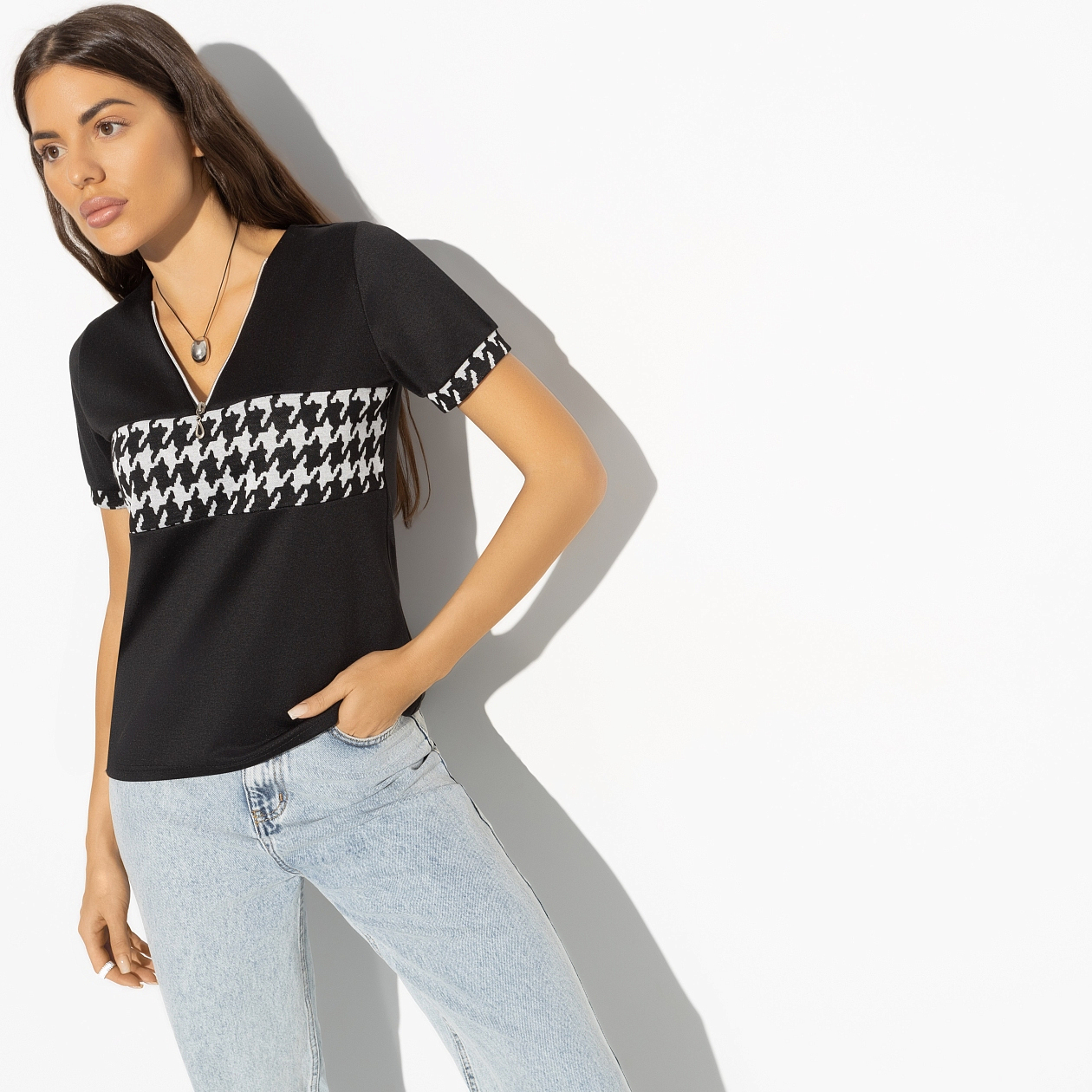 Блуза Принцесса сердца (novelty). Состав: 65% п/э, 30% вискоза, 5% стрейч