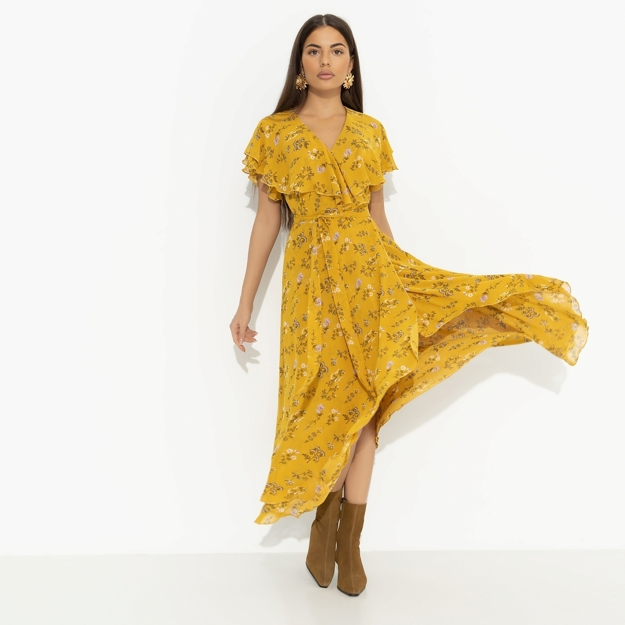 Платье Счастье влюбленности (желтый). Состав: 100% полиэстер