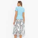 Костюм с юбкой Актуально сегодня (2 в 1, голубой). Состав: 98% п/э, 2% спандекс