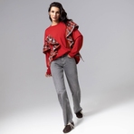 Лонгслив Гардеробная магия (красный). Состав: 55% полиэстер, 30% вискоза, 10% хлопок, 5% спандекс