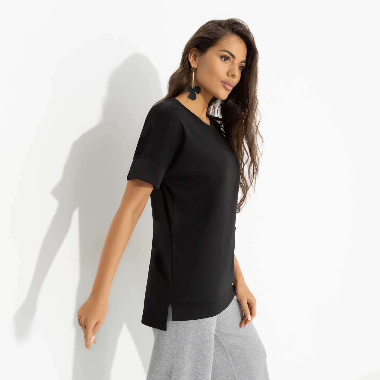 Туника Обожать разрешается (new). Состав: 65% п/э, 30% вискоза, 5% стрейч