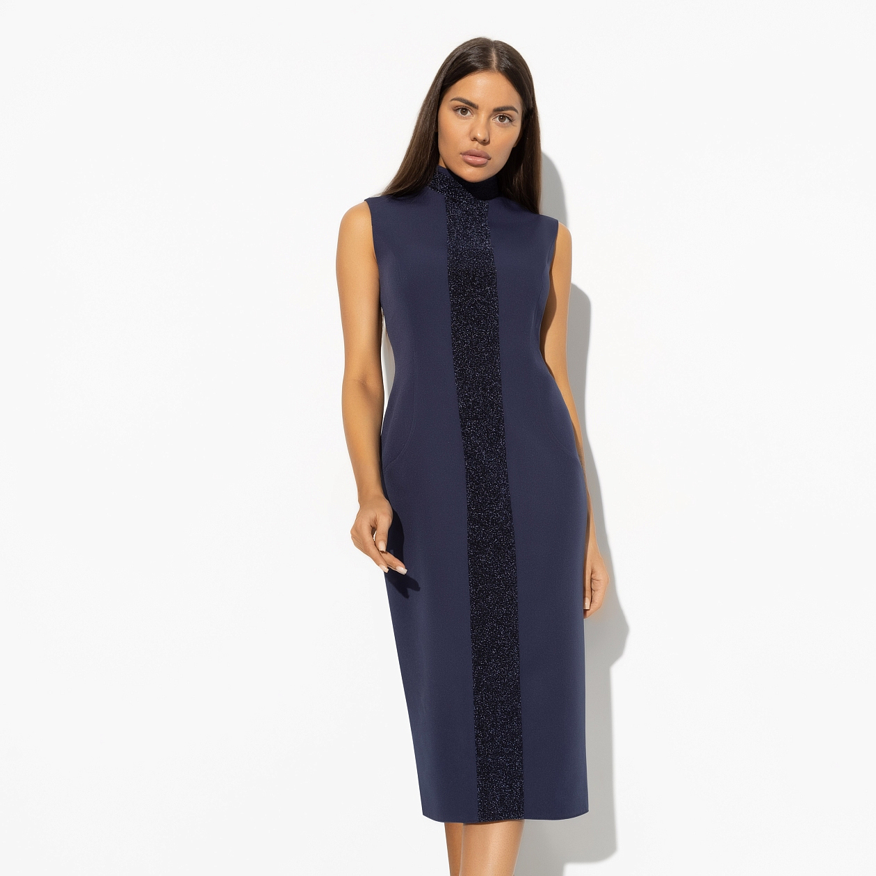 Платье-футляр Поцелуй удачи (night, с манжетами). Состав: 95% п/а, 5% эластан