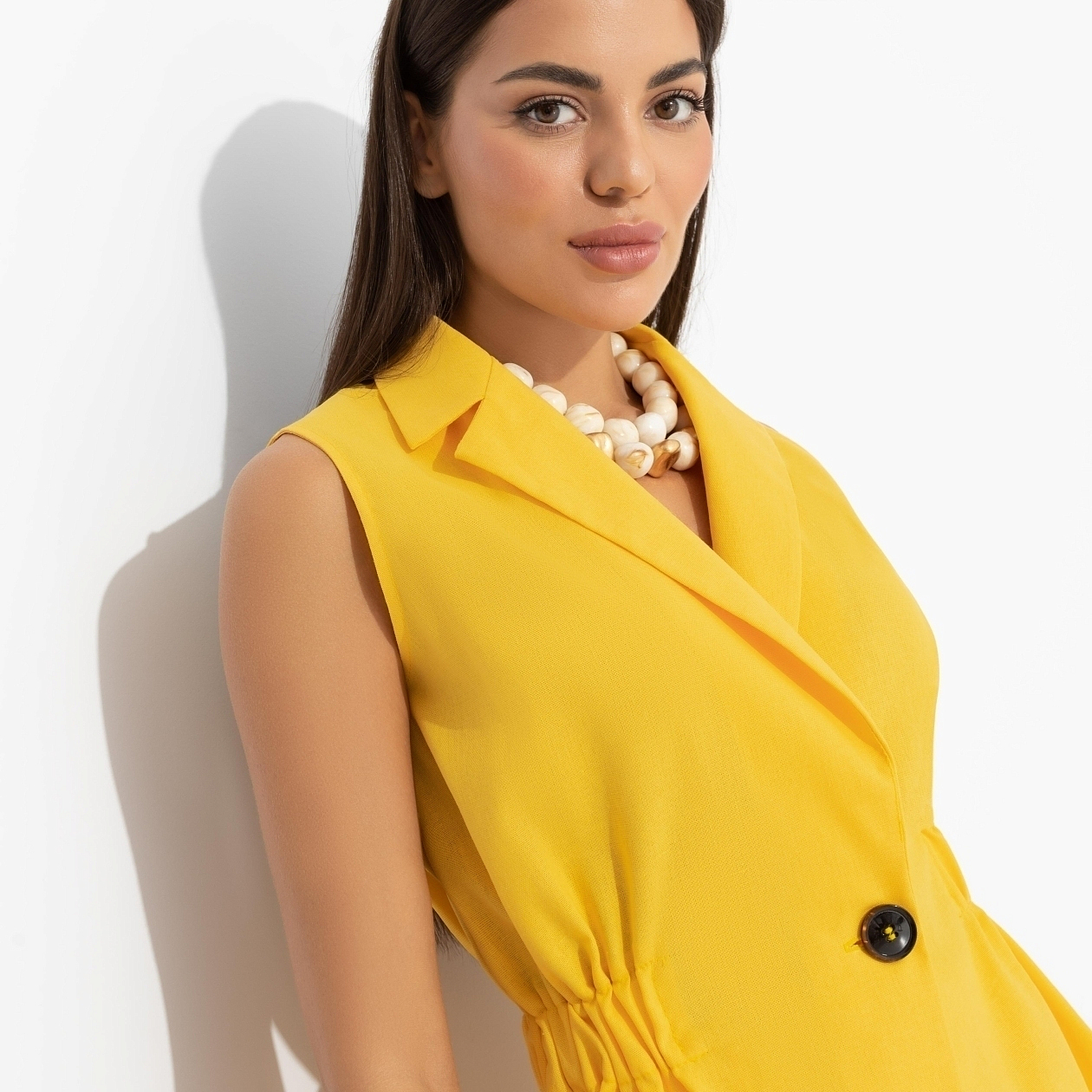 Летнее наслаждение (желтый). Состав: 65% лен, 35% п/э