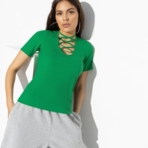 Футболка Похищаю сердца (super green). Состав: 65% п/э, 30% вискоза, 5% спандекс