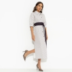 Платье-рубашка Гипнотический минимализм (с поясом). Состав: 55% полиэстер, 40% хлопок, 5% спандекс