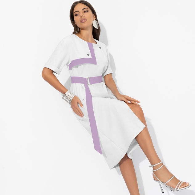 Платье Я онлайн (white new, с поясом) 