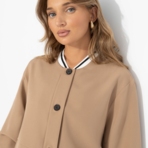 Бомбер Любуйся мной (бежевый). Состав: 60% п/э, 37% вискоза, 3% спандекс