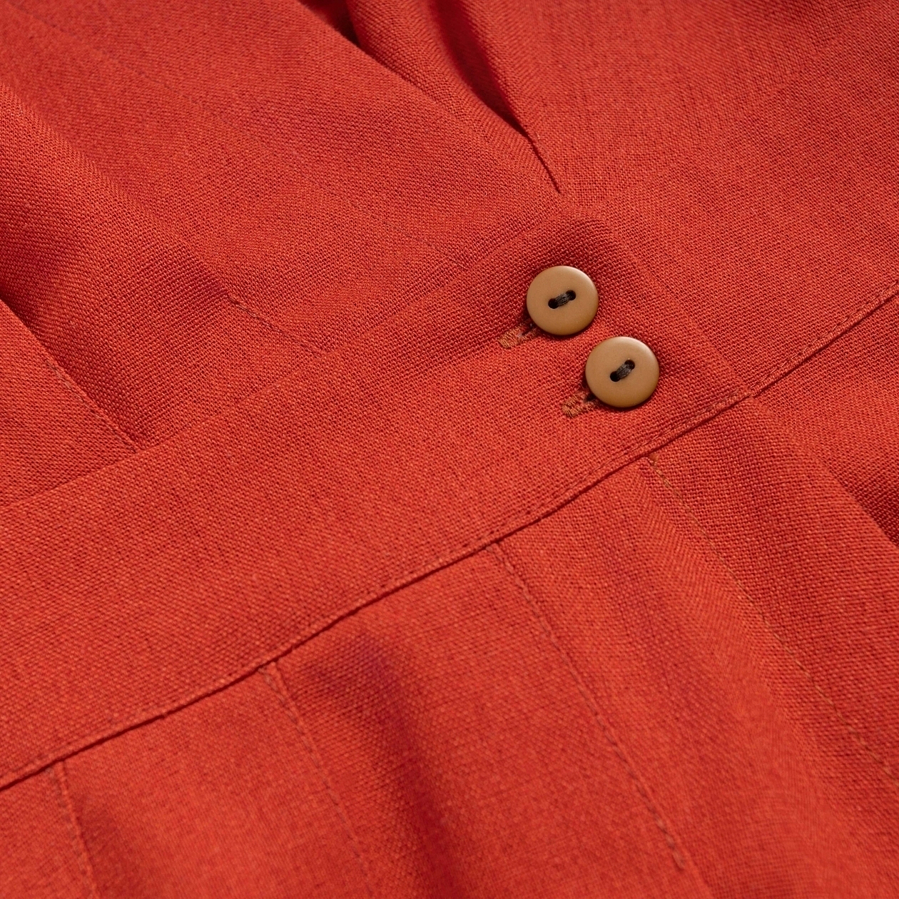 Платье Секреты утонченности (терракотовое). Состав: 40% полиэстер, 27% вискоза, 23% лён, 10% хлопок