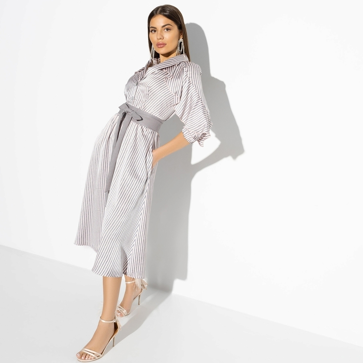 Платье Грация леди (fashion, с поясом). Состав: 100% п/э