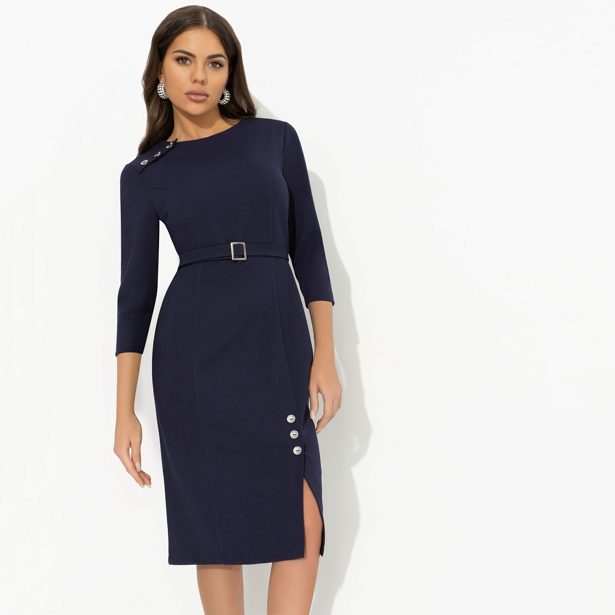 Платье Игра на повышение (синий). Состав: 95% полиэстер, 5% эластан