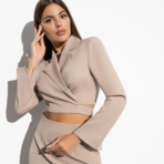 Жакет Стильная сенсация (beige). Состав: 95% п/э, 5% эластан