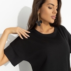 Туника Обожать разрешается (new). Состав: 65% п/э, 30% вискоза, 5% стрейч