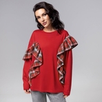 Лонгслив Гардеробная магия (красный). Состав: 55% полиэстер, 30% вискоза, 10% хлопок, 5% спандекс