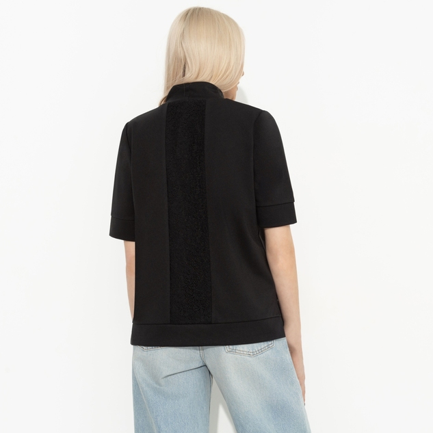 Водолазка Фирменное приветствие (черная, со вставкой) 