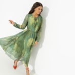 Платье Летящие мгновения (green, new). Состав: 100% полиэстер