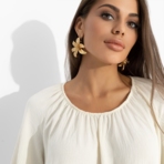 Блуза Путешествие в Прованс (нежная). Состав: 65% п/э, 30% вискоза, 5% спандекс