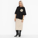 Футболка Красиво живу (чёрная). Состав: 65% п/э, 30% вискоза, 5% стрейч