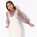 Болеро Деловой взгляд (сиреневое, с брошкой). Состав: 100% полиэстер