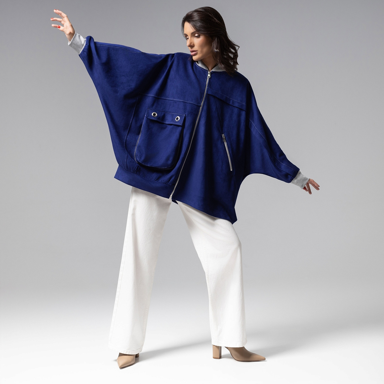 Бомбер Стильное вложение (oversize, S-M). Состав: 95% п/э, 5% спандекс