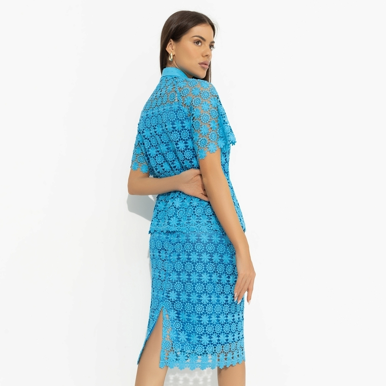 Костюм с юбкой Кружева и тайны. Состав: 70% хлопок, 30% нейлон