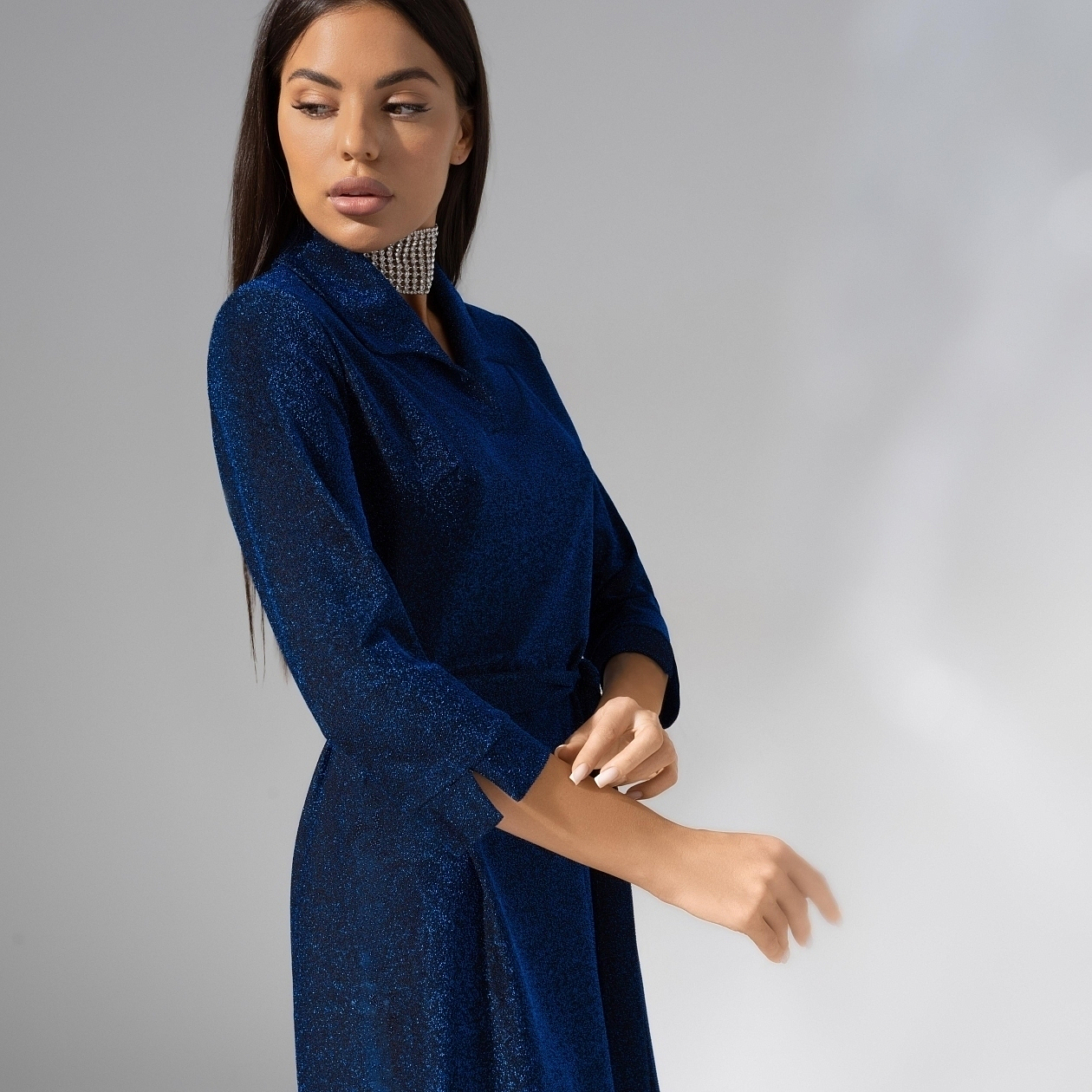 Платье Модная реализация (с поясом). Состав: 95% полиэстер, 5% эластан