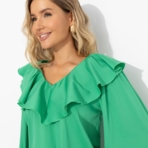 Блуза Внутренний трепет (свежая зелень). Состав: 60%  п/э, 30%  вискоза, 5% спандекс