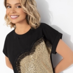 Футболка Яркий период (black). Состав: 65% п/э, 30% вискоза, 5% стрейч