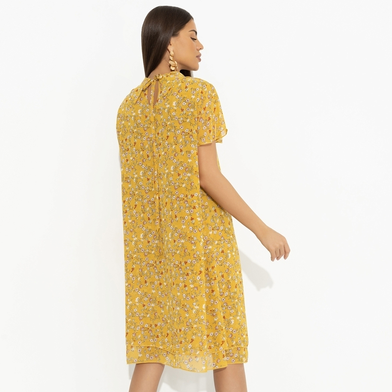 Платье Мечтательная (желтый). Состав: 100% полиэстер