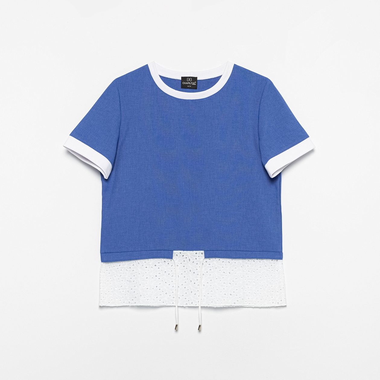 Футболка Романтика с перчинкой (синяя). Состав: 80% п/э, 15% лен, 5% эластан