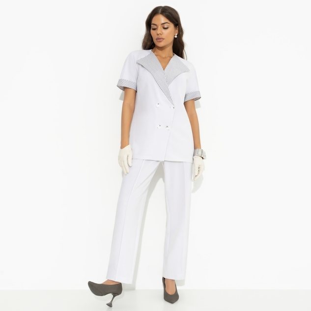 Брючный костюм Прогулки по Монмартру (grey, 2 в 1, с поясом) 