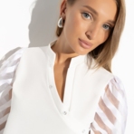 Блуза Волшебное очарование (pearl). Состав: 95% п/а, 5% эластан