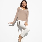 Двойка Дерзкая чувственность (беж стайл, 2 в 1). Состав: 65% п/э, 30% вискоза, 5% спандекс