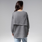 Лонгслив Преданная стилю (grey, 2 в 1). Состав: 60% хлопок, 35% п/э, 5% спандекс