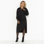 Платье Изысканность изнутри (черное). Состав: 60% полиэстер, 37% вискоза, 3% спандекс