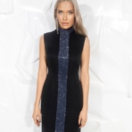 Платье-футляр Поцелуй удачи (blue, с манжетами). Состав: 95% п/а, 5% эластан