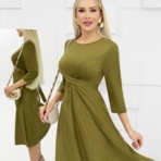 Платье Беспроигрышная формула (хаки). Состав: 95% п/э, 5% эластан