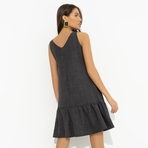 Сарафан Динамичный стиль (серый). Состав: 80% п/э, 15% лен, 5% эластан