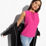 Блуза Легкое настроение (фуксия). Состав: 97% полиэстер, 3% спандекс