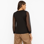 Блуза Попала в сказку (black). Состав: 65% п/э, 30% вискоза, 5% стрейч