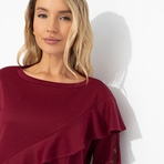 Туника Вам письмо (бордовая). Состав: 65% п/э, 30% вискоза, 5% спандекс