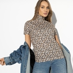 Водолазка Сила нежности (leopard print). Состав: 65% п/э, 30% вискоза, 5% стрейч