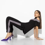 Брючный комплект Нешуточная конкуренция (mega black, 2 в 1). Состав: 65% п/э, 30% вискоза, 5% спандекс